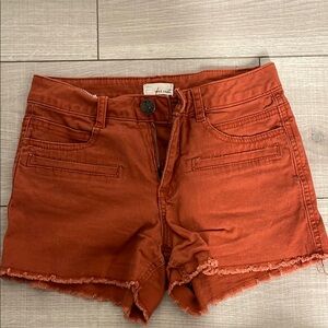 Wet Seal Brown High Waist Shorts with Distressed Hem